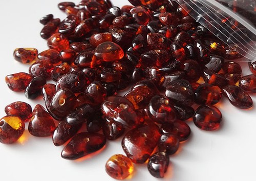 Natural Baltic Amber Round Loose Amber Beads 20 Pcs Cognac
