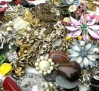 Vintage Costume Jewelry Scrap Lot Earrings Brooch Bracelet Necklace Craft