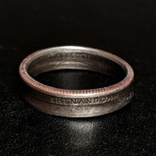 Shenandoah Nat Park Yr. 2014 - Handmade Coin Ring, REAL US QUARTER: Ring Size 10