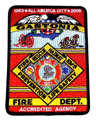 GASTONIA - FIRE RESCUE HAZMAT EMS LIFE SAFETY   NORTH CAROLINA NC Fire Patch 