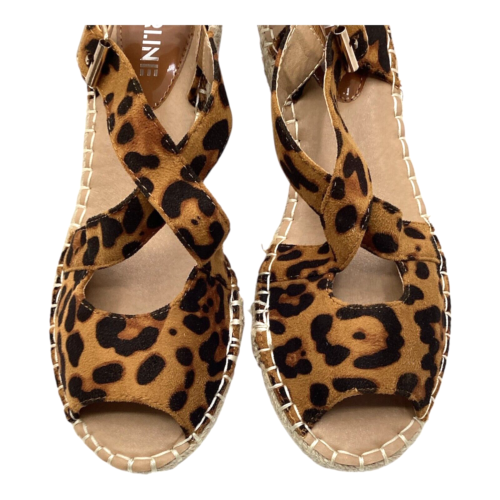 Womens Leopard Print Faux Suede Wedge Heel Summer Shoes Sandals Size UK 5 New - Picture 7 of 9