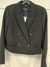 NWT J.Crew Cropped Single-Button Black Blazer Sz 4 Double Breasted
