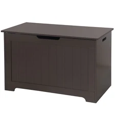 Lift Top Entryway Storage Chest/Bench with 2 Safety Hinge Toy Box Wooden