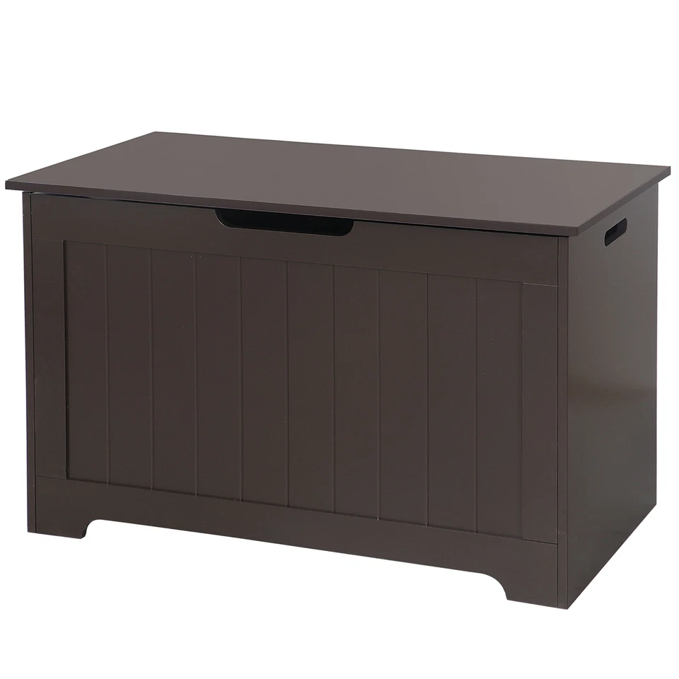 Toy Box Entryway Storage Chest Bench Double Safety Hinge Organizer Furniture  - Image 3 of 4