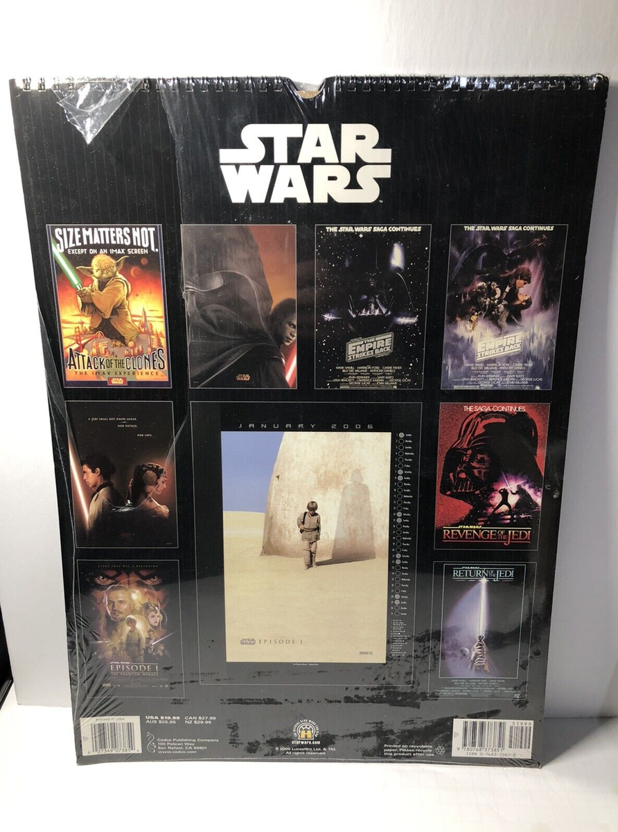 Star Wars Calendar 2006 Poster Wall Calendar - New Sealed - 13.5 x