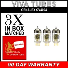 Gain Matched Trio Genalex Gold Lion CV4004 Short Plate 12AX7 Vacuum Tubes Russia