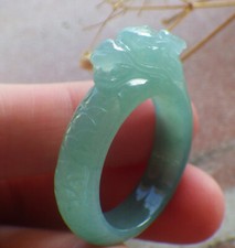 Certified Icy Blue Water Green A JADE Jadeite Dragon RING USA 11.25    688206 AS