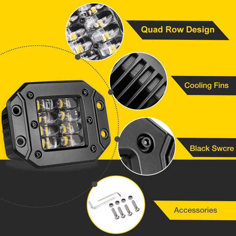 Para Polaris Sportsman 570/850/1000 RZR 800/900XP LED Cube Pods Faros 2x 5" Foto 2 de 4