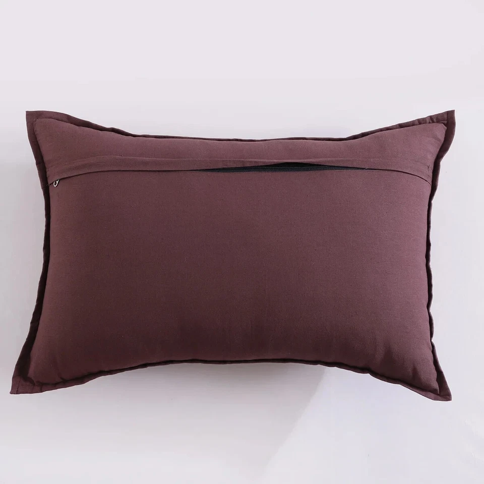 Indian Handmade Boho Patchwork Cushion Vintage Brown Throw Pillow Cover 40x60 cm - Image 4 of 4