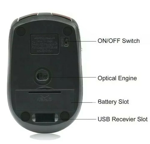 FUL 2.4GHz Wireless Optical Mouse Mice+USB Receiver for PC Laptop Computer Mac - Picture 4 of 5