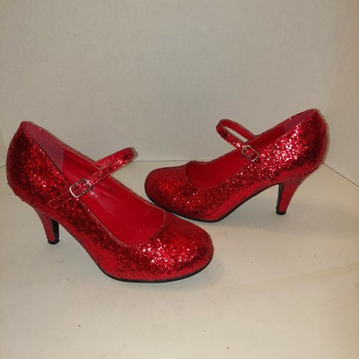 red glitter shoes womens
