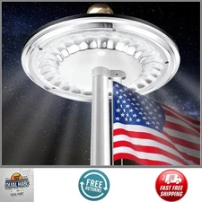 Flag Pole Light Solar Powered 1200 Lumen Weatherproof Bright 12+ Hour Auto On Du