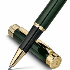 Lacquer Rollerball Pen - Stunning Luxury Green Pen, 24K Green with 24K Gold