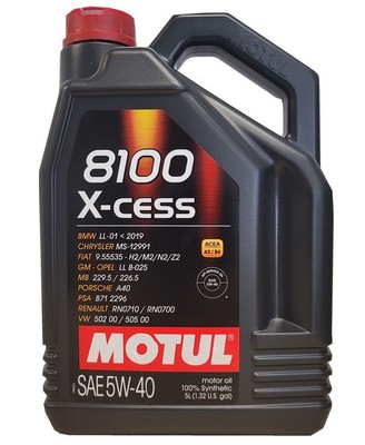 Motul 8100 X-cess 5W-40, 1x5 Liter Motoröl  MB 229.5 RN700 VW 502 00 BMW LL01