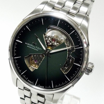 HAMILTON Jazzmaster Open Heart Automatik 40mm SS grünes Zifferblatt Herrenuhr...