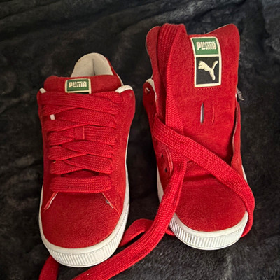 PUMA Suede XL For All Time Red/White Suede Low Top Lace-Up Men's 395205-03