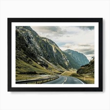 Rugged Mountain Highway Art Print Framed Wall Art Poster Canvas Print Picture
