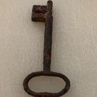 Antique Vintage Iron Metal Skeleton Key with Oval Bow Key — photo 2