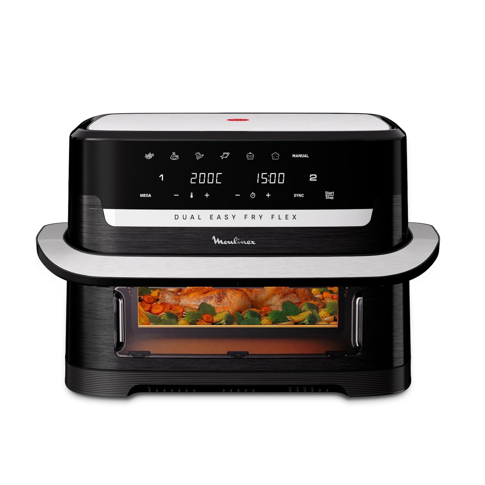 Friggitrice ad Aria Moulinex Dual Easy Fry Flex 9L EZ9228 con Divisore FlexCook