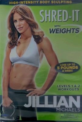 3-Jillian Michaels Workout DVD's: Shred-It w/Weights, Ripped In/Day Shred