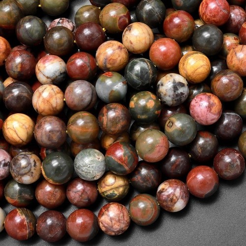 Natural Picasso Jasper Gemstone 6 MM Round Smooth Beads Strand 15.5" For Jewelry - Picture 3 of 4