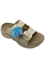 Skechers Women's GO WALK Arch Fit 2.0 Buckle Sandals Natural