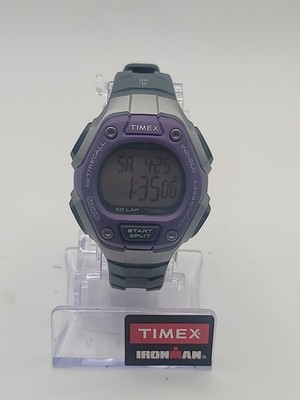 Classic Timex Ironman Triathlon Watch Women 33mm Purple Gray Digital HTF