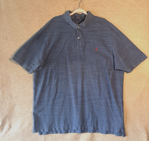Polo Ralph Lauren Polo Shirt Mens 3XLT Blue Chambray Short Sleeve Pony Logo