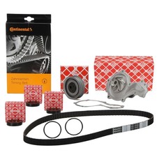 CONTI Zahnriemen + Spannrolle + 3x Dichtring febi Wasserpumpe für VW GOLF 1 2 3