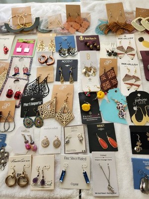 Lot Of Name Brands/ Designer Assorted Dangle Wire Earrings 61 Pair
