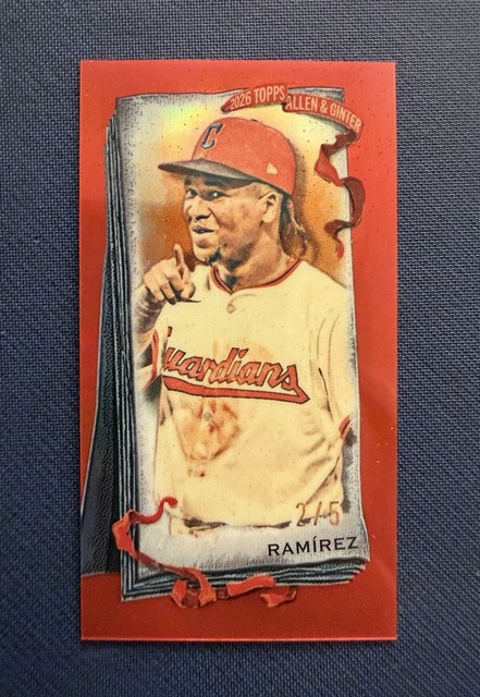 2026 Topps Allen & Ginter Jose Ramirez Mini Red Refractor 2/5 Color Match