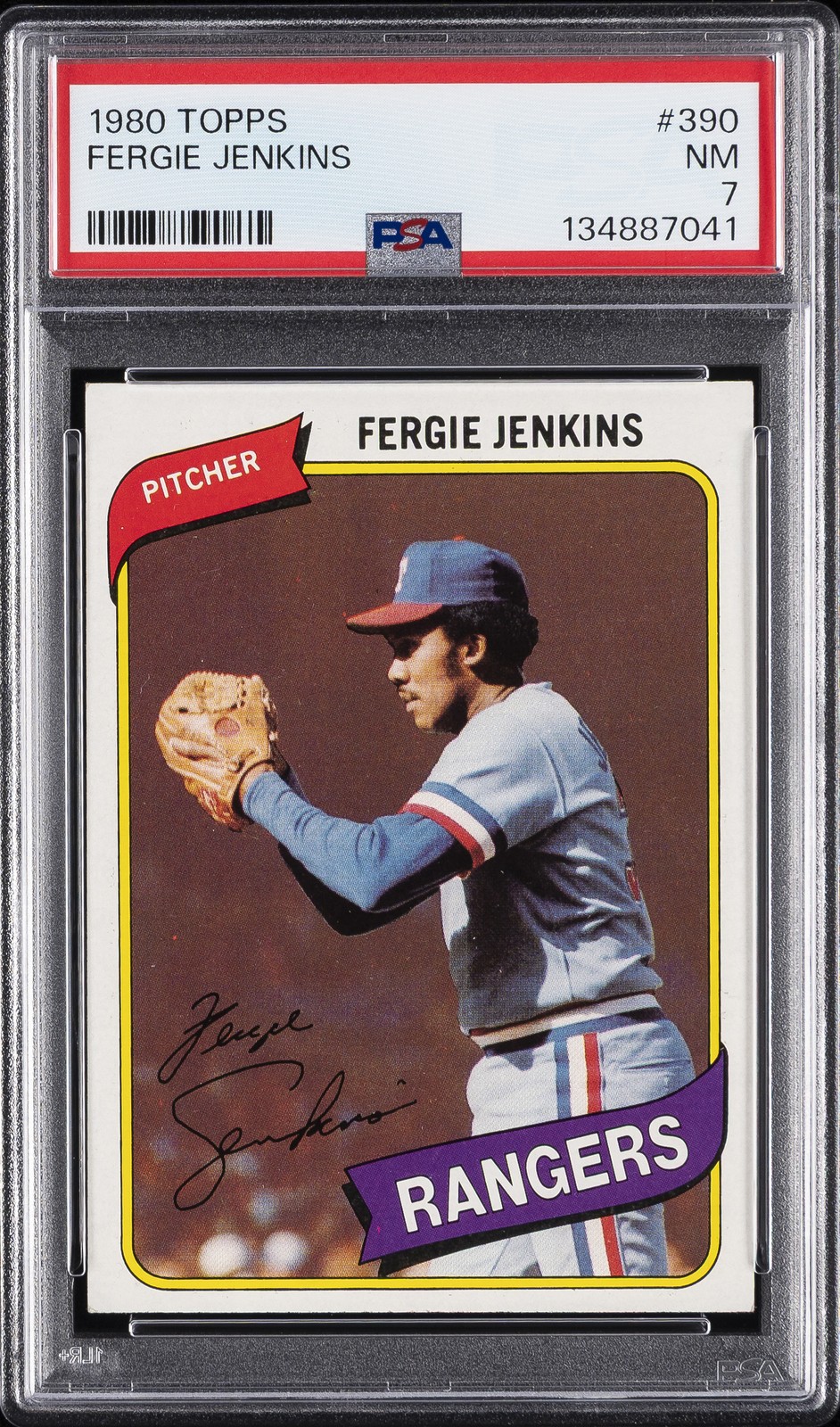 1980 TOPPS #390 FERGIE JENKINS PSA 7