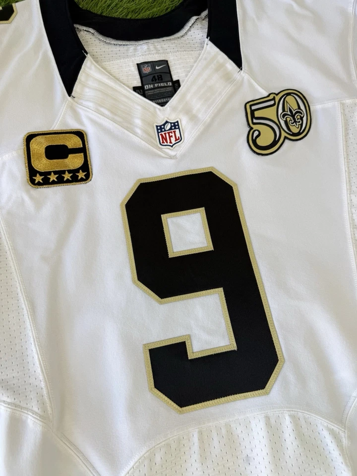 Camiseta autêntica de futebol americano NFL Drew Brees New Orleans Saints 2016 Team Issued 48 - Imagem 4 de 4