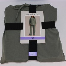 NWT Max  Mia Soft Two-Piece Lounge Set w/Hooded Tunic  Pant Sage Green-XS