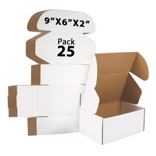9x6x2 inches Shipping Boxes Set of 25, Small Corrugated Cardboard Box, Litera...