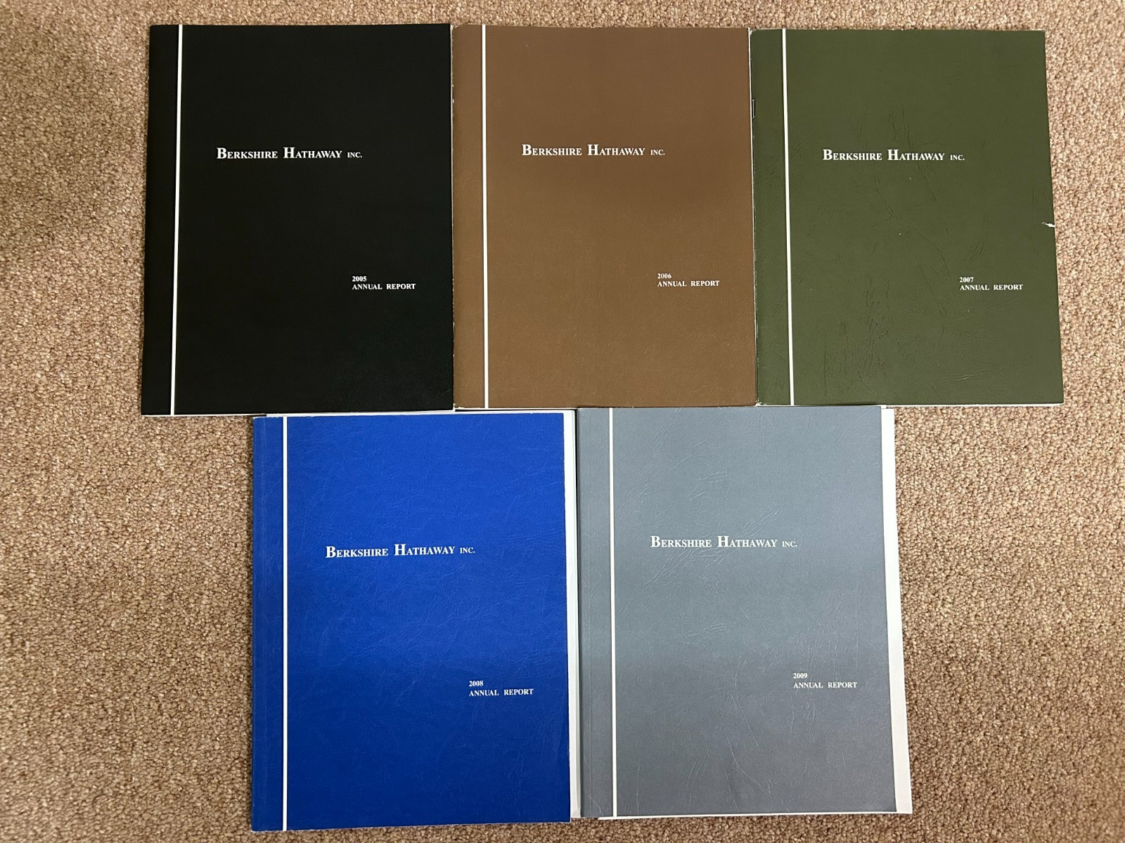 Warren Buffett-Berkshire Hathaway 5 Annual Reports 2005-2009 Excellent Condition