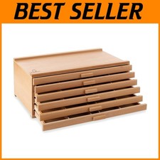 Wooden Artist Storage Box - 6 Drawers for Art Supplies