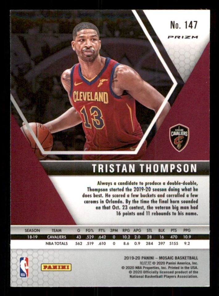 2019-20 Panini Mosaic Mosaic Orange Reactive #147 Tristan Thompson - Image 2 of 2