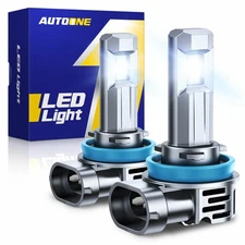 2x AUTOONE H11 LED Headlight Bulbs Conversion Kits Low Beam 6500K Bright White