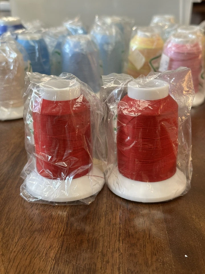 Woolly Lock Sewing Thread Lot Color Dark Red Nylon 1000M Made In Japan -4 Spools - Image 2 of 2