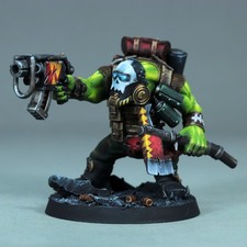 painted kommandos kill team ork nobz miniature warhammer 40k slugga choppa orc