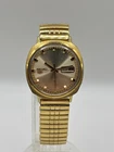 Vintage Seiko 5 6119-6003 Automatic 21 Jewels Watch Day Date Gold Tone