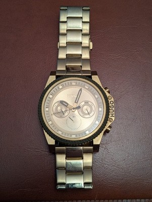 HUGO Hugo Boss ''Brave'' Gold-Toned Multifunction Men's Watch   5 BAR (Working)