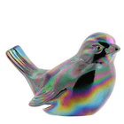 Vintage Fenton Art Glass Original Formula Black Amethyst Carnival Glass Bird 4"