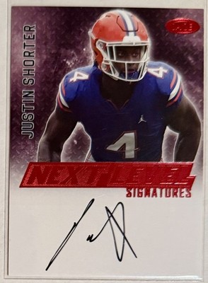 Justin Shorter 2023 SAGE Low Series Next Level Red Auto Florida Gators
