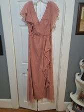 David's Bridal Desert Coral Bridesmaid Dress Size 10