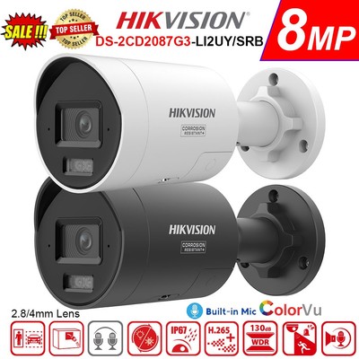 Hikvision DS-2CD2087G3-LI2UY/SRB 8MP ColorVu POE Kamera Zwei-Wege-Audio 2.8/4MM