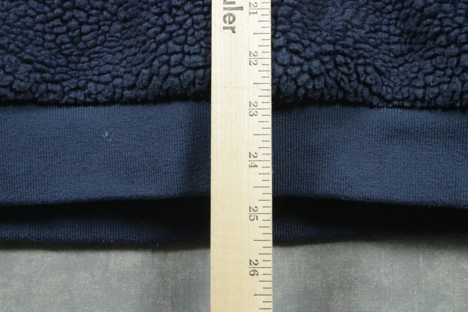 Adidas Pullover Para Hombre Grande Azul Sherpa Vellón Cuarto Cremallera 3 Rayas Trifolio Foto 4 de 4