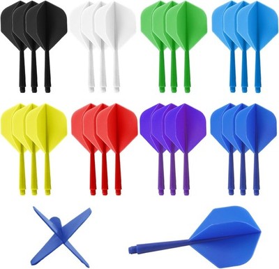 24 STK Integrierte Dart Flights mit Schaft, Integriert Flüge & Schäfte System, D