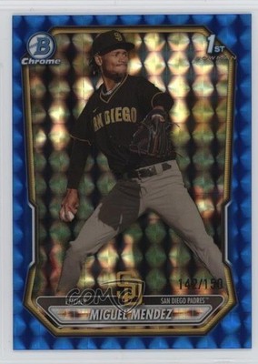 2026 Bowman Chrome Prospects Blue Geometric Refractor /150 Miguel Mendez 1ti7